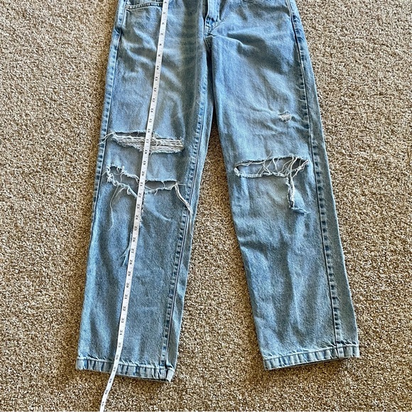 Cotton On Low Rise Straight Jeans Women’s Size 4 (26) Blue Light Wash Ripped Y2K - Picture 12 of 14